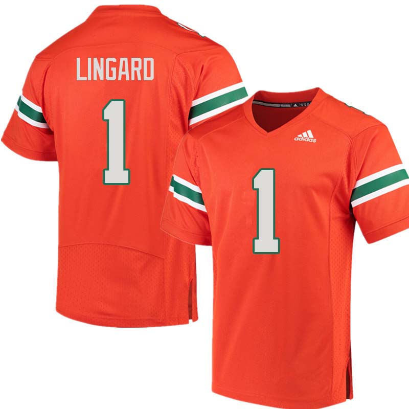 Adidas Miami Hurricanes #1 Lorenzo Lingard College Football Jerseys Sale-Orange